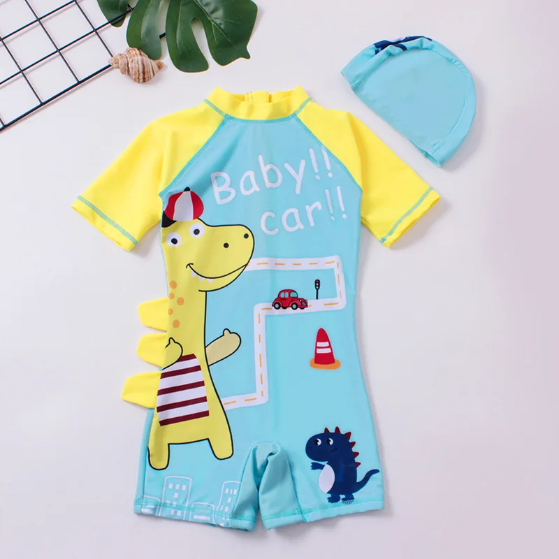 Summer Swimwear for Kids Girl One-piece Swimsuit Dinosaur Mermaid Boy and Girl Crianças Natação Vestuário Baby Bathing Clothes