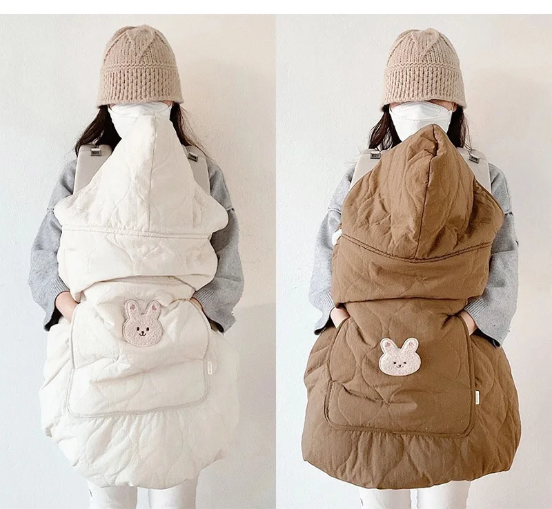 Mit kapuze Decke für Baby Kinderwagen Neugeborenen Swaddle Wrap Warme Babytrage Sling Abdeckung Säuglings Mantel Cape Schlafen Quilt 80*85 cm – Detail 6