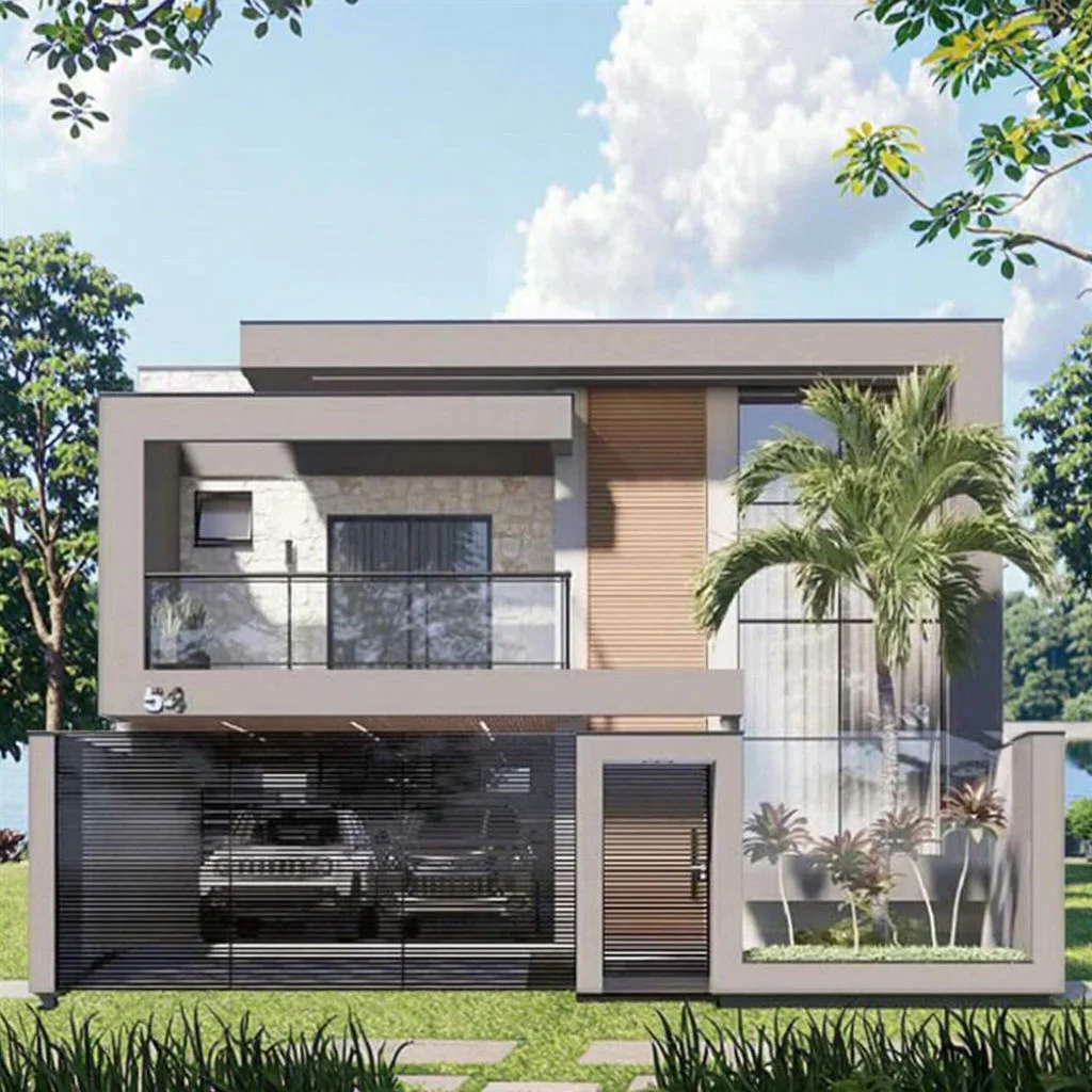 Modern Prefabricated Light Steel Villa Fast Install Luxury Design for Residential Communities Large-Scale Bathrooms Living Rooms