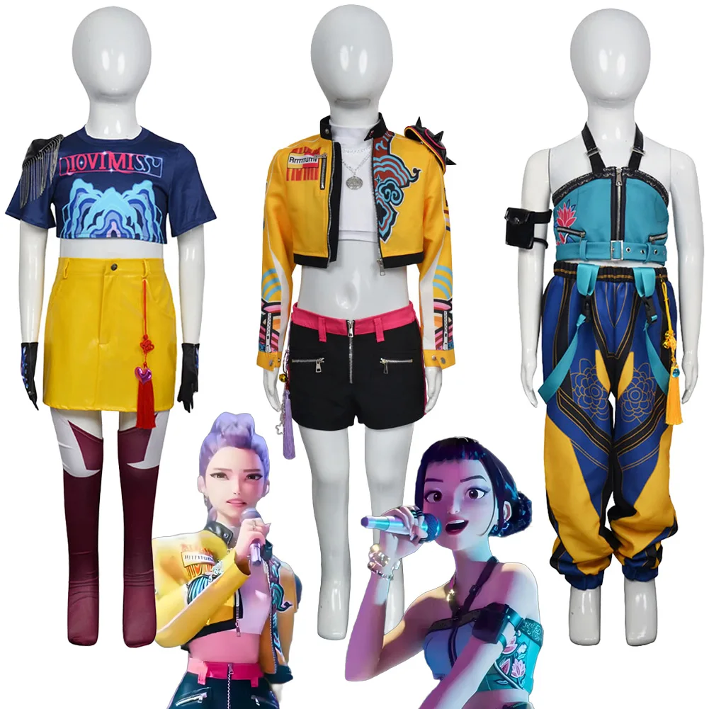 

Fantasia KPop Rumi Zoey Cosplay Girls Stage Clothing Demon Hunter Disfraz Costume 6 to 14 Years Halloween Carnival Party Clothes