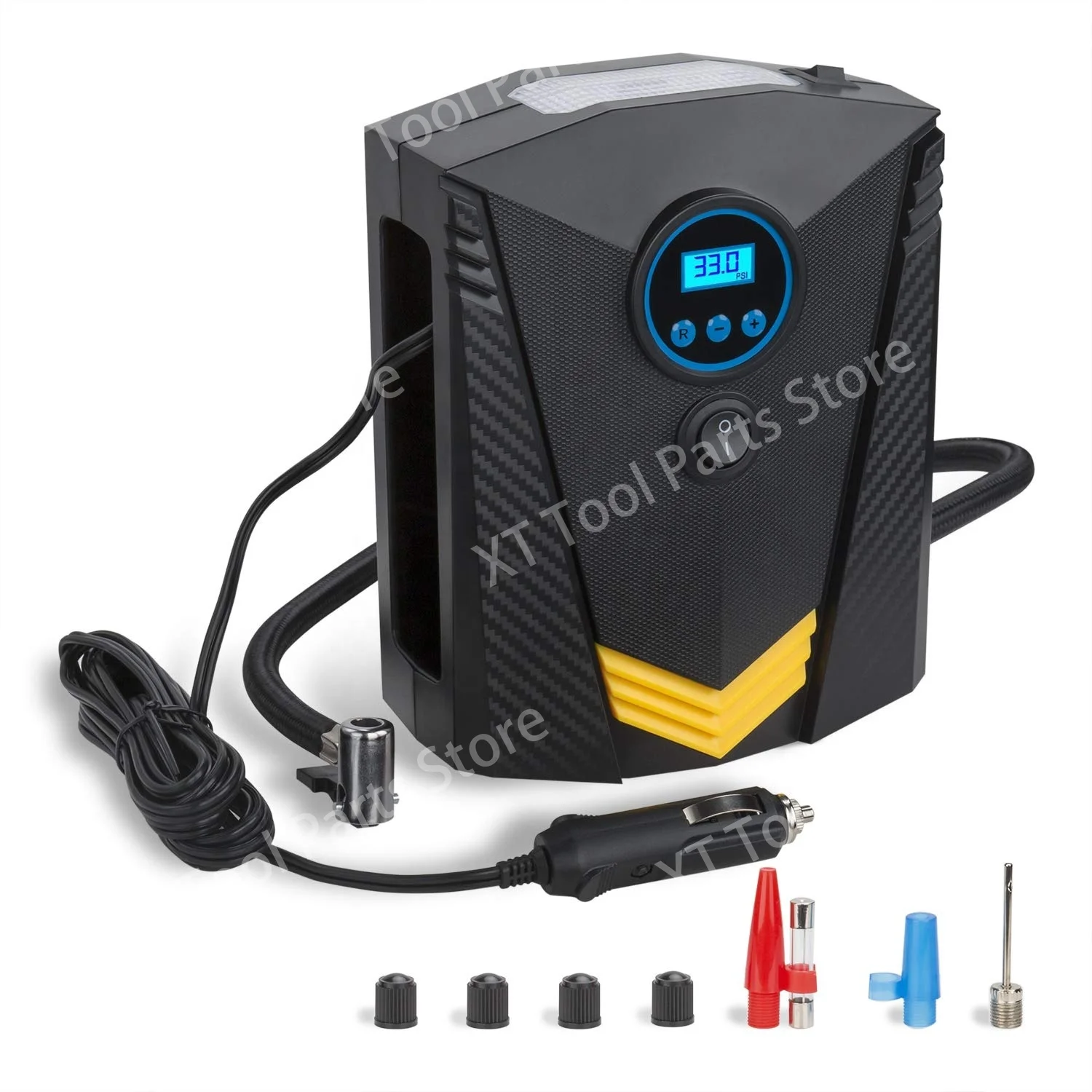 DC12V 120W Mini Digital Display Automatic Stop Electric Tire Inflator Air Compressor Car, Car Air Pump