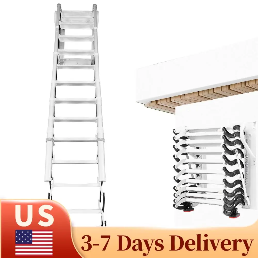 

Телескопическая складная лестница для чердака/мансарды, выдвижная лестница для дома, использования внутри и снаружи помещений/на складе/в подвале