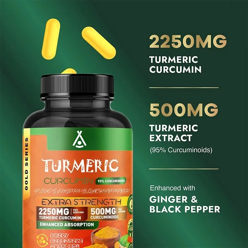 Turmeric and Curcumin 2250mg,  - Turmeric Curcumin Capsule 评论和价格