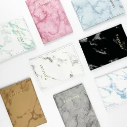 Travel Passport Holder Marble Pattern Passport Covers Passport Cover Flight Ticket Clip for Women Men ID Credit Card Holder