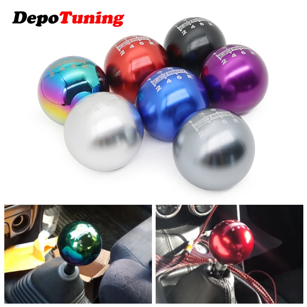 6 speed Universal Neo Chrome Manual Automatic Spherical Round 50MM Gear Shift Knob For Honda/TOYOTA/MAZDA GSK04