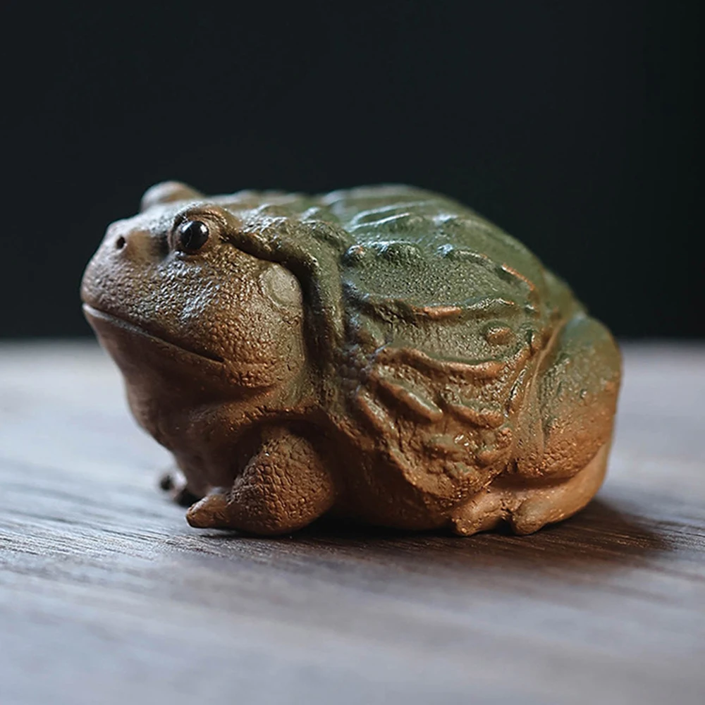 

1pc, Yixing purple clay tea pet, Golden toad wealth tea play, Simulated toad tea tray decoration, Kung Fu tea set accessories