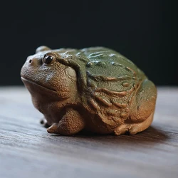1pc, Yixing purple clay tea pet, Golden toad wealth tea play, Simulated toad tea tray decoration, Kung Fu tea set accessories