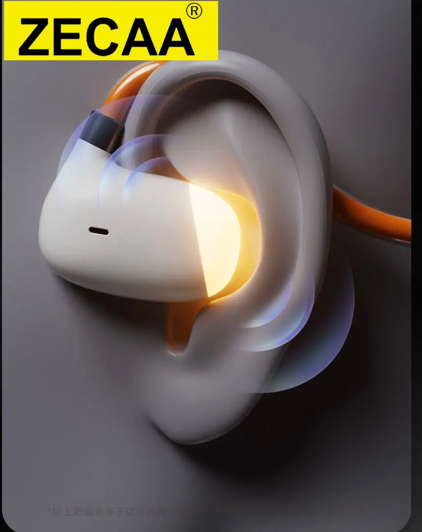 

ZECAA Ear Hook Bluetooth True Wireless Bone Conduction Sport Earphones Noise Cancelling RGB Light HiFi Stereo Bluetooth Headset
