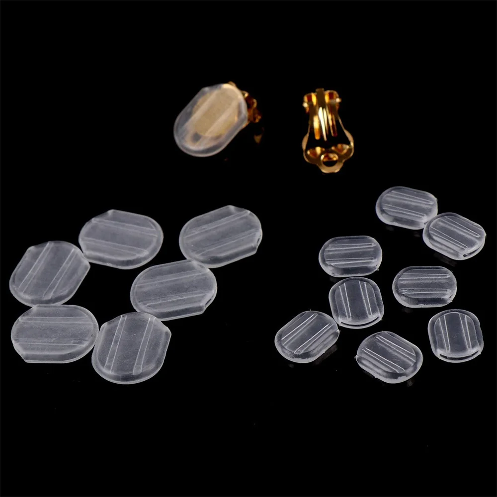 50 sztuk 8X10,5/11,5X14mm klipsy na kolczyki silikonowe wygodne poduszki dla majsterkowiczów klipsy na ucho nie przekłuwające tworzenia biżuterii — zdjęcie 6