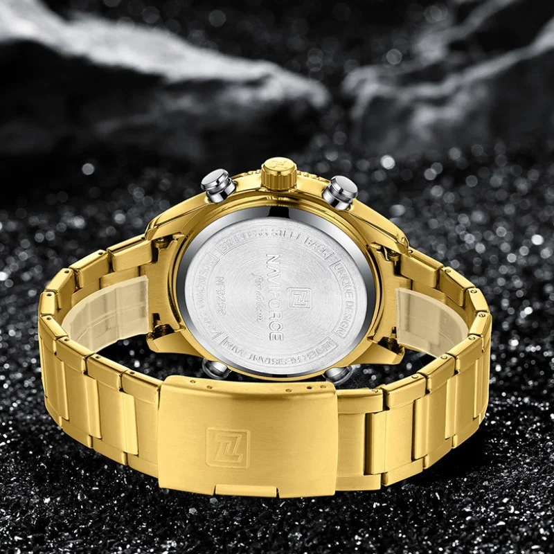 NAVIFORCE ساعة عصرية للرجال NF9259 كرونوغراف متعدد الوظائف عرض مضيئة مقاوم للماء ساعة إلكترونية رياضية للذكور #6