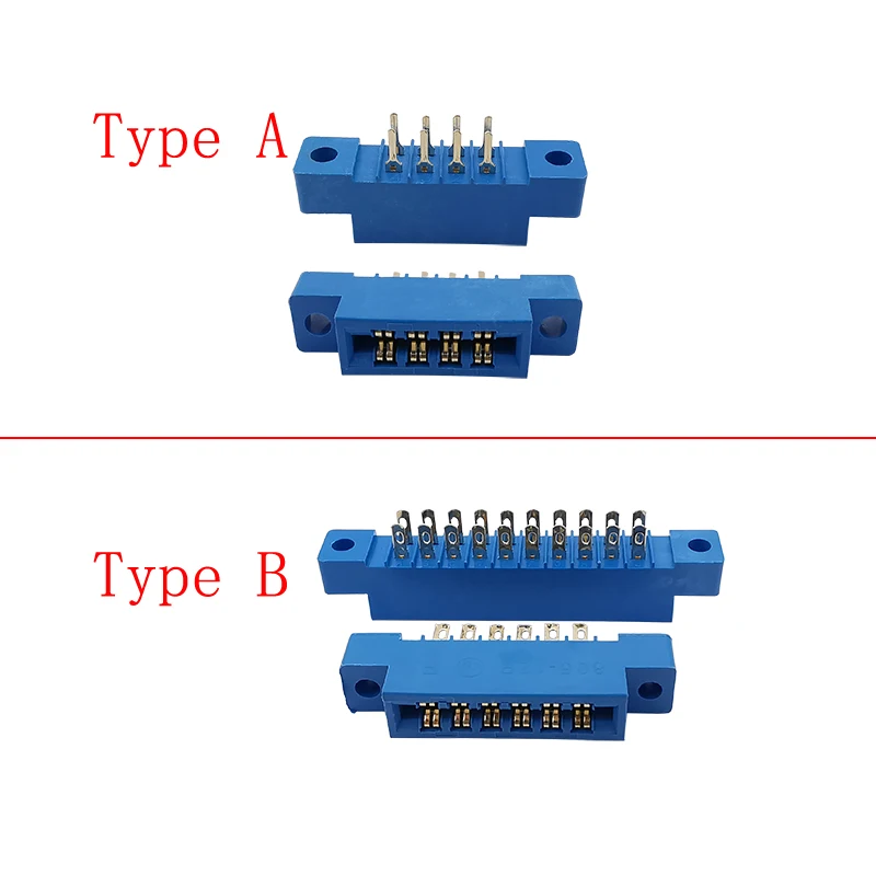 805 Type Blue Pitch 3.96mm PCB Mounting Card Edge Connector 2x4P-36Pin Circuit Board Socket Goldfinger Slot Soldering Connectors