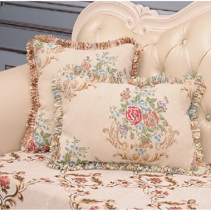

Fashion Home Decorative Cushion Cover For Hotel Club Car Seat Backrest with Insert, Chenille Jacquard Throw Pillow Case For Sofa