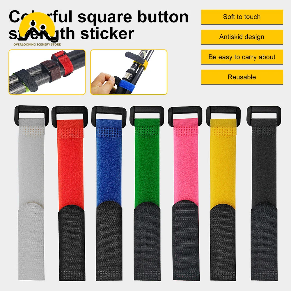 5Pcs Fishing Rod Ties Holder Strap Suspender Fastener Hook Loop Ties Belt Fishing Rod Strapping Wrap Band Outdoor Fish Tool