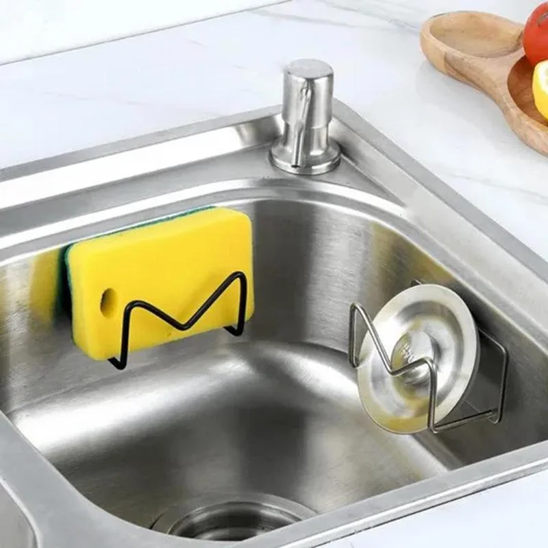 1 Pcs Stainless Steel Sink Sponges Holder Kitchen Self Adhesive Drain Drying Shelf Kitchen Accessories