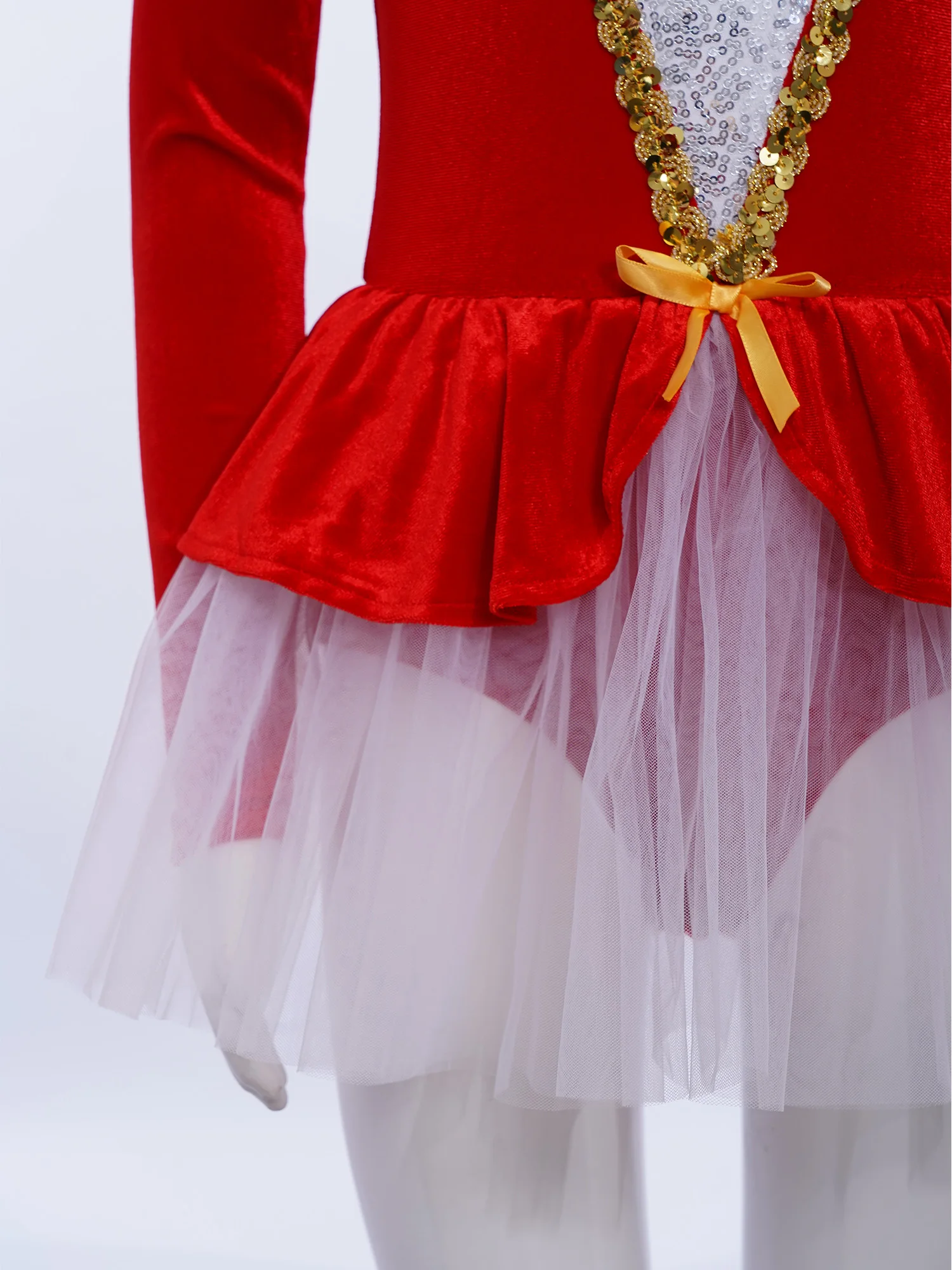 Niños Niñas gimnasia artístico patinaje artístico Ballet danza cisne disfraz mangas largas lentejuelas brillantes bailarina tutú falda vestido