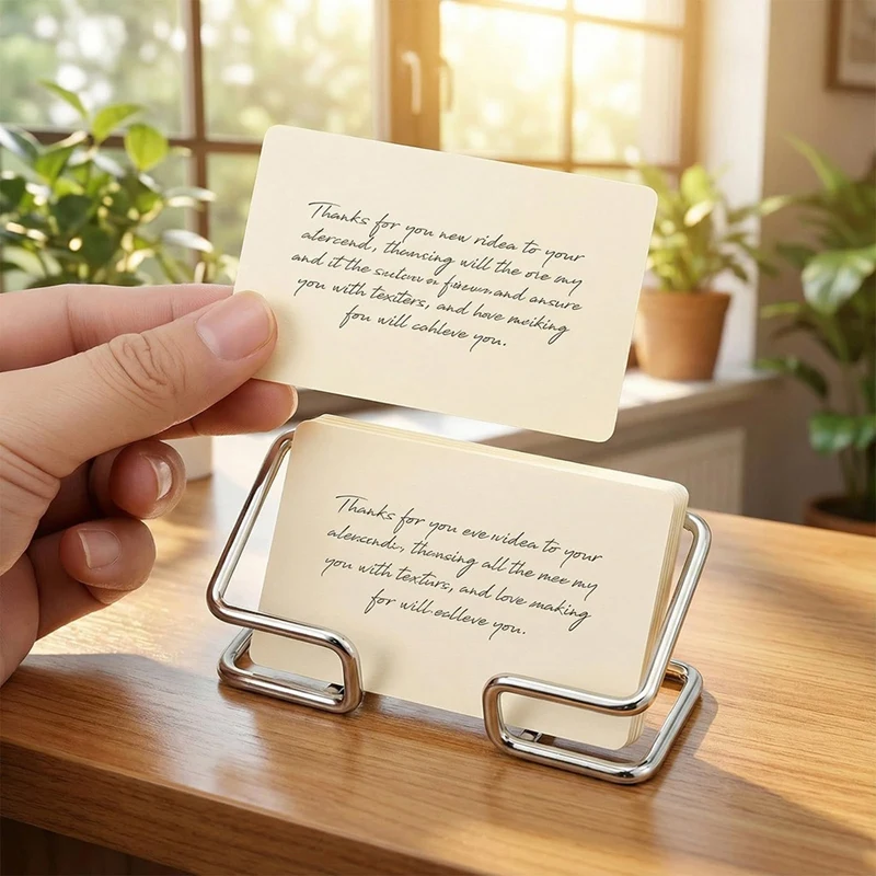 Super Sale Dual Pack Metal Business Card Holder for Desk, Silver - Elegant