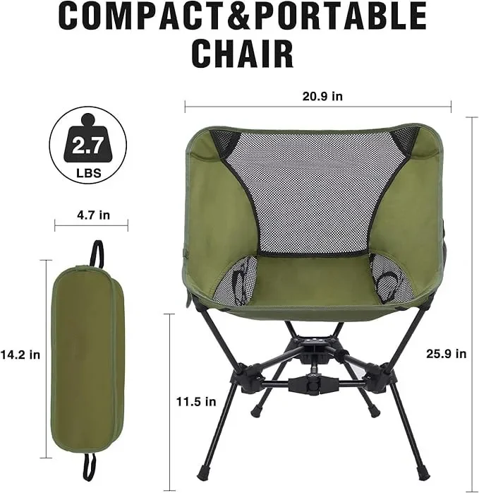 Portable Lightweight Folding Chair, Compact Design, Camping, Fishing, Hiking, Beach