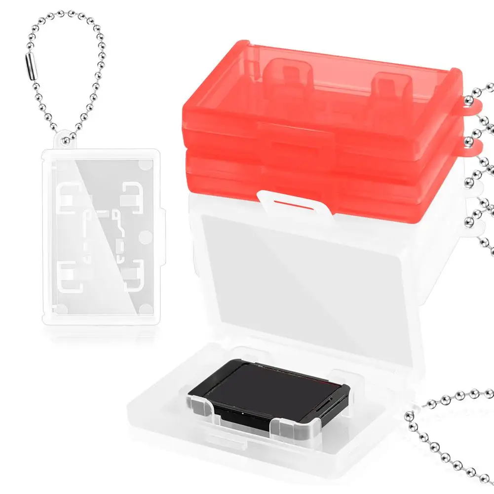 Portable Mini Clear Game Card Case Keychain Anti-lost Anti-scratch Gaming Cards Storage Box for SWITCH Oled Card Storage Bo N2W6