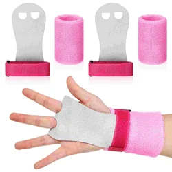 Guantes deportivos de 4 piezas para niños y niñas, muñequeras de gimnasia con agarre de barra ajustable, Protector de Palma de cuero de vaca elástico