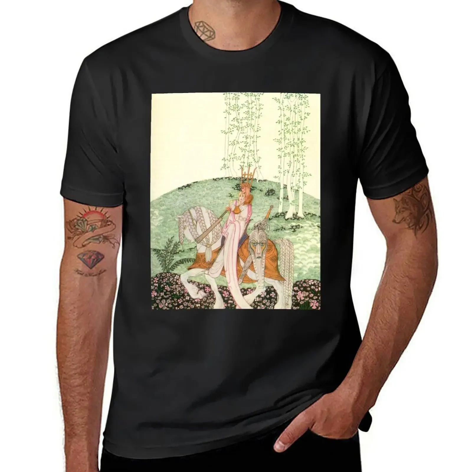 

Kay Nielsen Fairy Tale Art/Illustration T-Shirt customs design your own boys animal print Aesthetic clothing mens t shirt