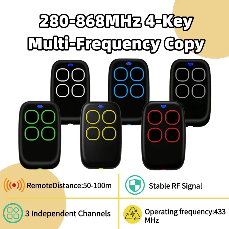 Multi-frequency 280MHz-868MHz Copier Transmitter Compatible with TOP432NA, TOP432EV, TOP432EE Garage Door Remote Manual Button