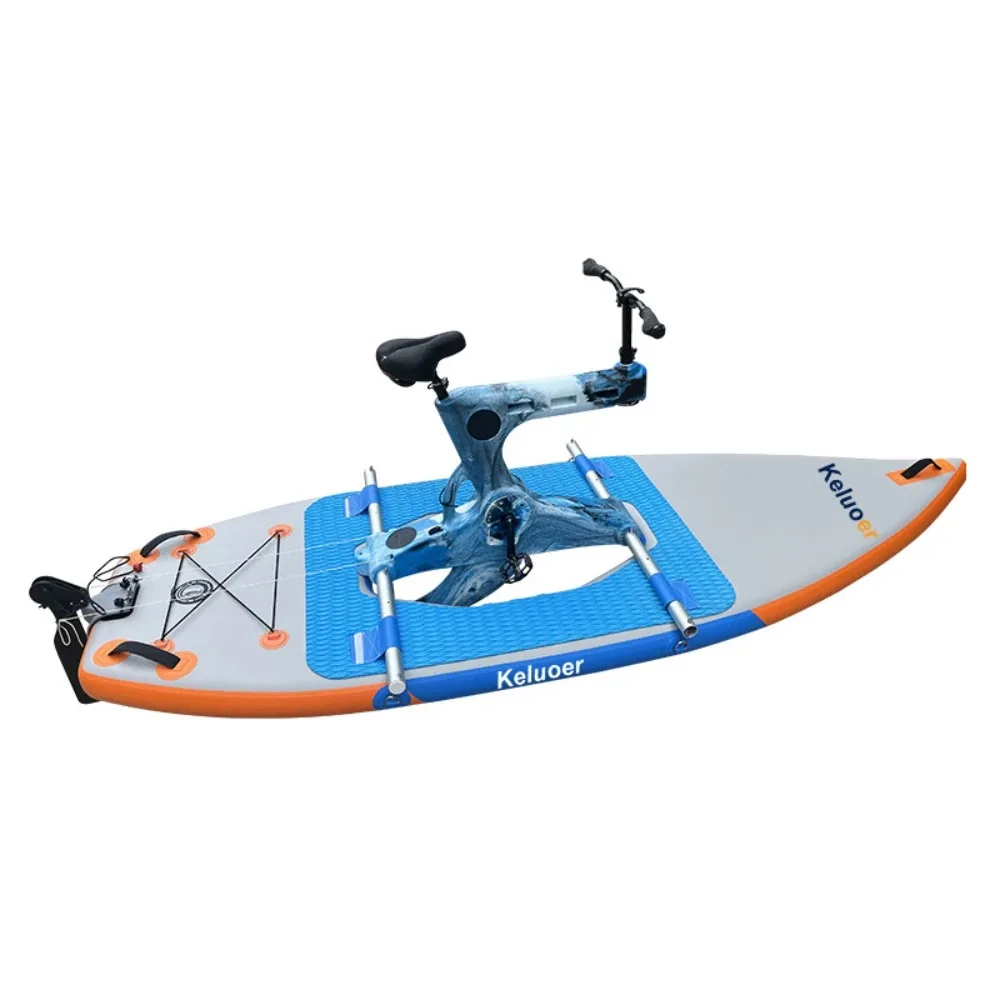 Single Water Sup Bike Inflatable Pontoon Water Bike Recreational Wading Bike One Person Sup Board Pedal Bicycle for Water Sports