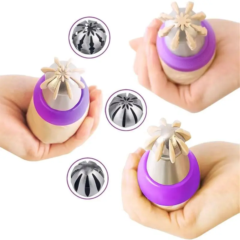 

Russian Stainless Steel Pastry Nozzles Flower Cream Nozzle Cake Decorating Tools Home Baking DIY Kitchen Accessories