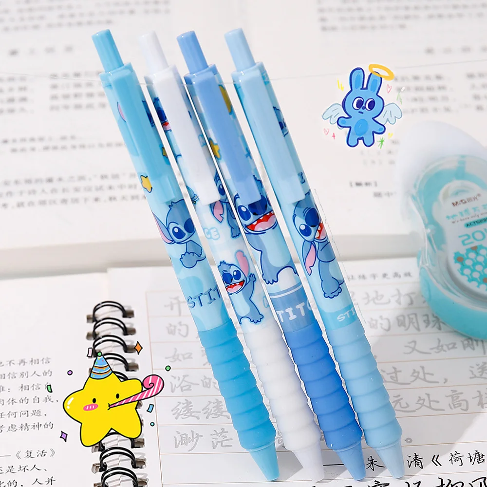 4 teile/schachtel Kawaii Stich Presse Gel Stift Zum Schreiben 0,5mmCartoon Schwarz Tinte Neutral Stift Büro Schule Liefert Studie Schreibwaren geschenk