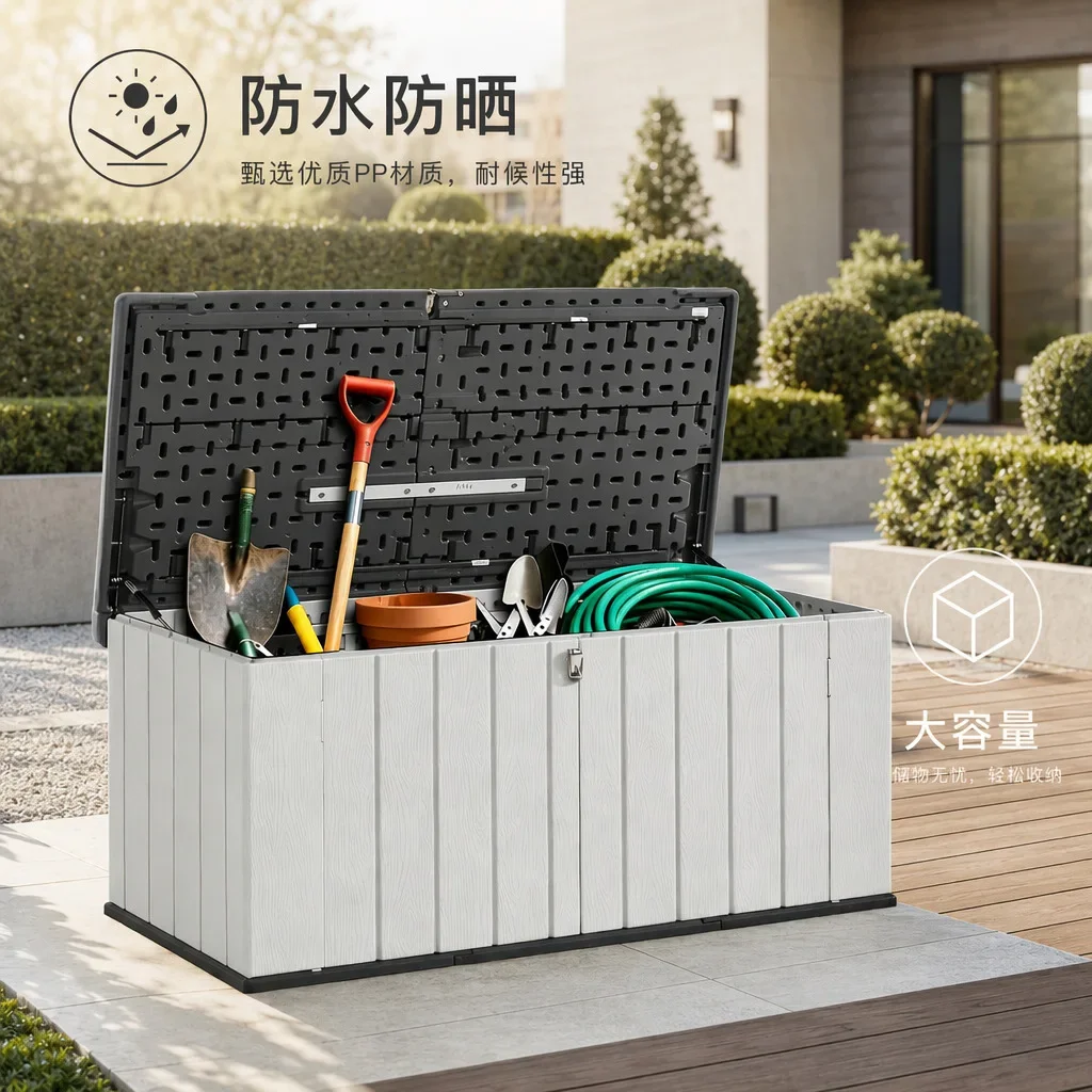 Outdoor Garden Plastic Storage Cabinet Shoe Cabinet Wardrobe Large Capacity Upturn Door Drawer Locker Locker Locker