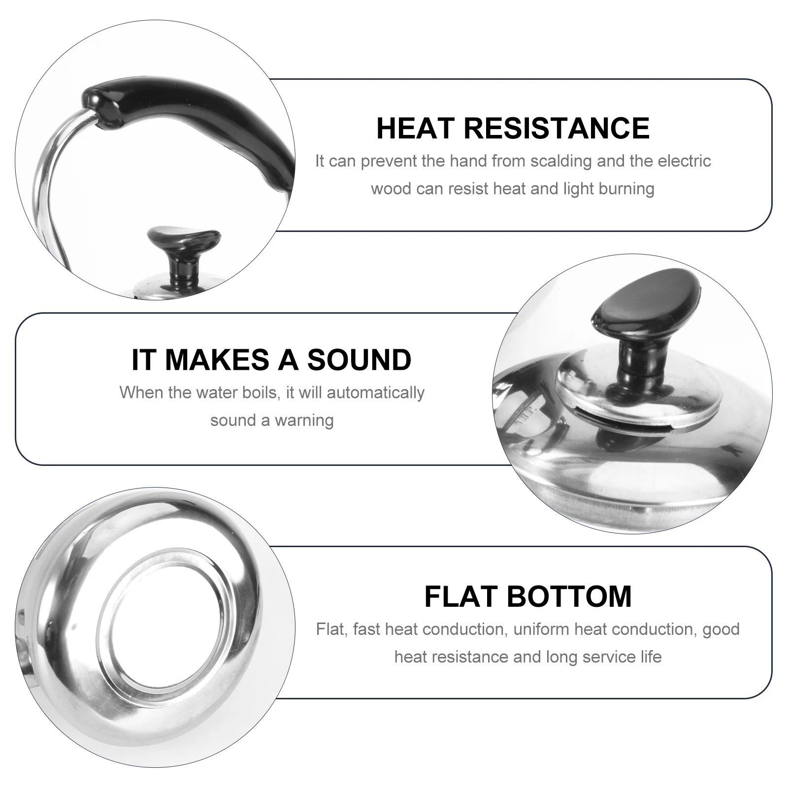 

Stainless Steel Water Kettle Large Capacity Whistling Teakettle Gas Stove Induction Cooker Home Heating Tea Coffee