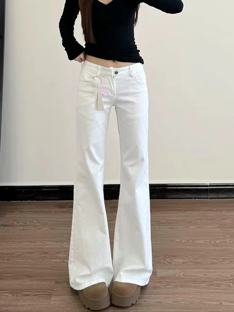 

Spring New High Waist Slim Women Jeans Black White Simple Basic Chic Pants Female Fashion Street Casual Solid Color Woman Jeans