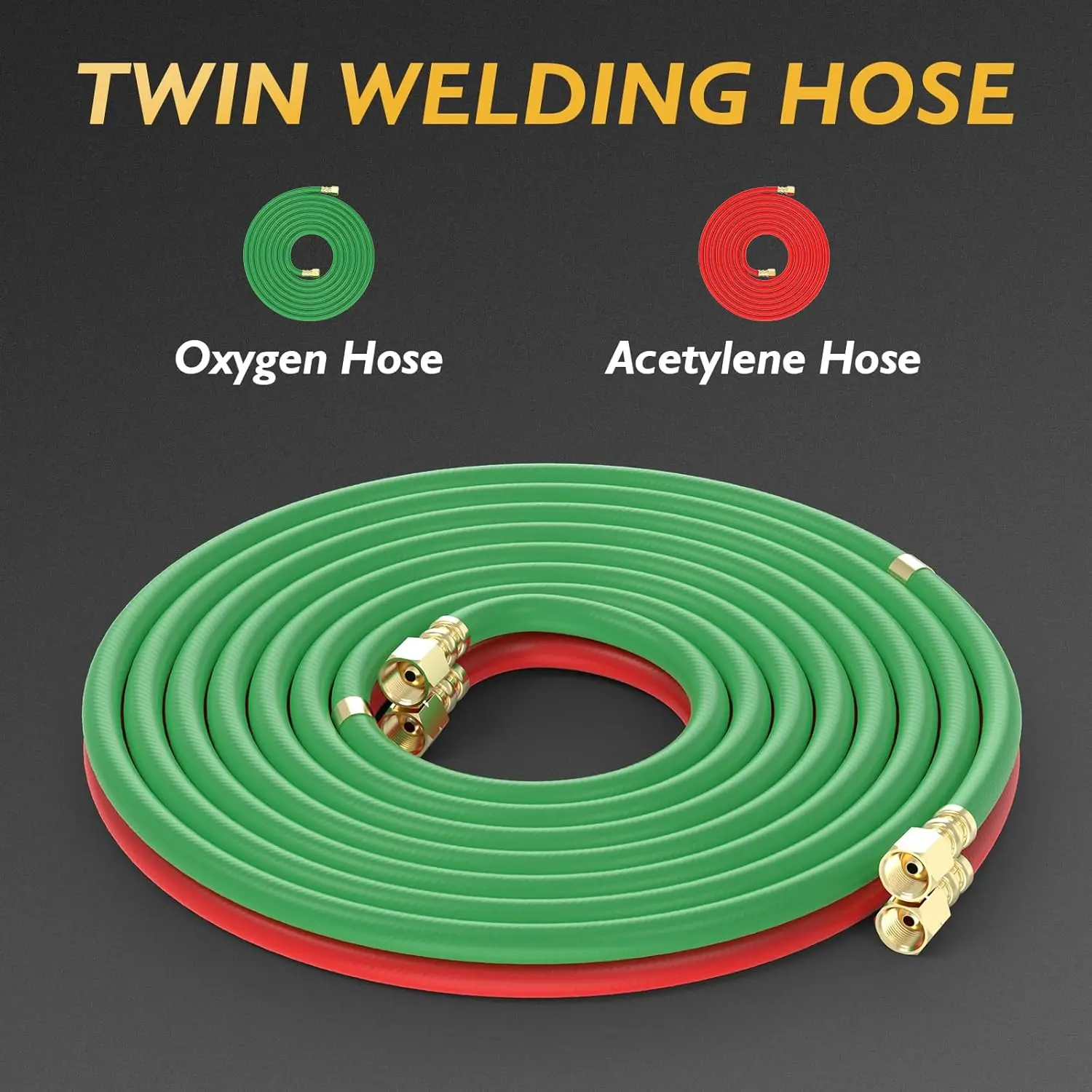 Kit obor oksigen & asetilen, Set obor las pemotong Gas dengan selang nosel pengukur Regulator