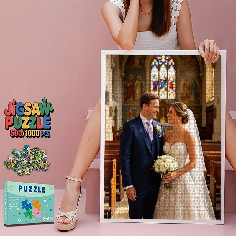 35/300/500/1000pcs Personalized Custom Photo Puzzle Family Photos Funny Adult Leisure Toys Gift