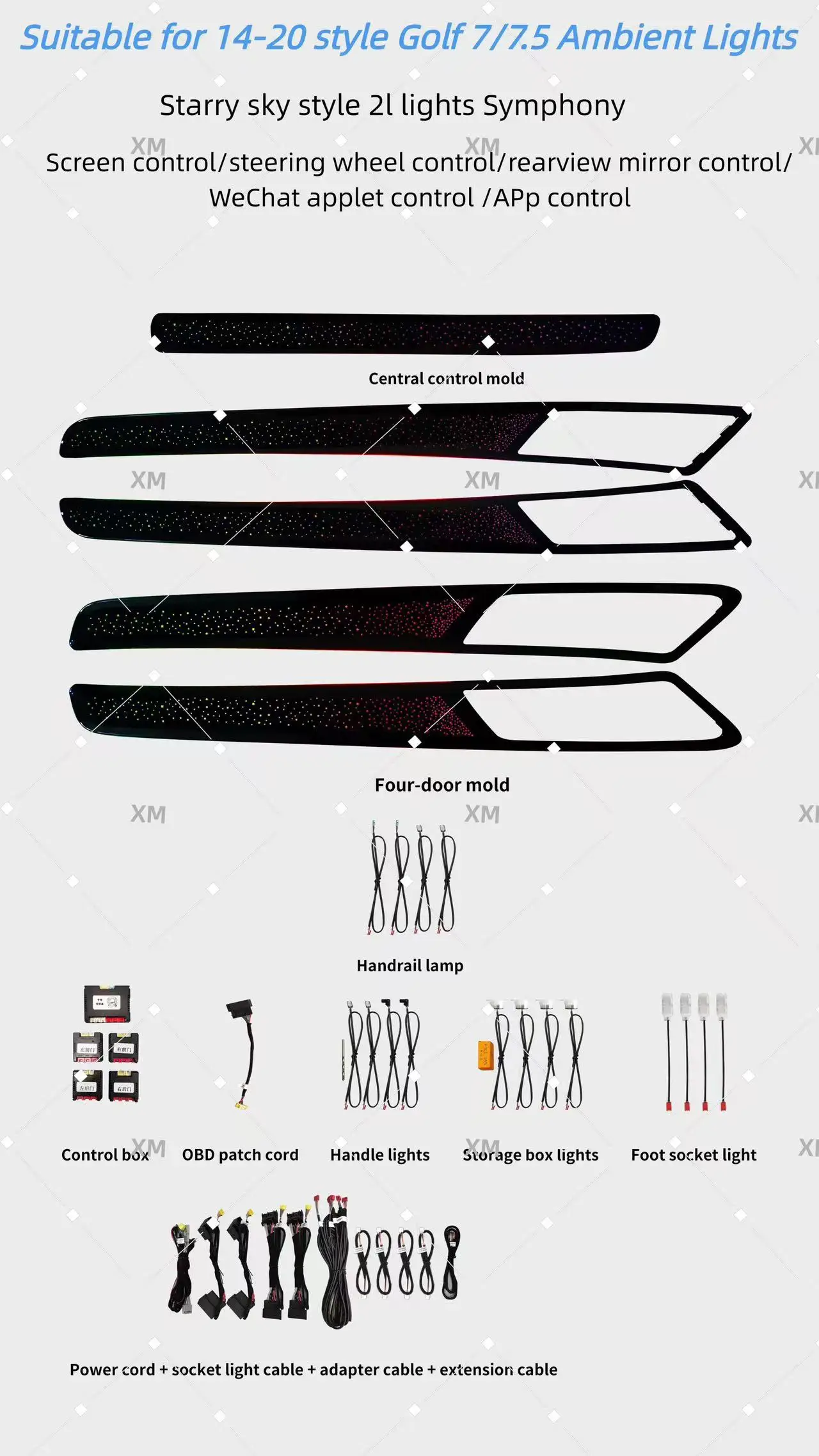 2014-2020 Hatchback Starry Sky Symphony Ambient Light Panel High End Interior Modified Decor Lighting Parts view 6