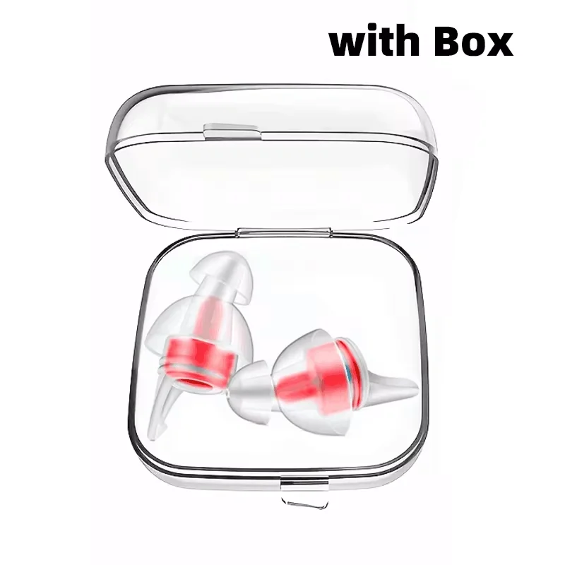 3 Layer Silicone Ear Plugs with Lanyard Noise Cancelling Soft Reusable Sleep And Swim Hearing Protection