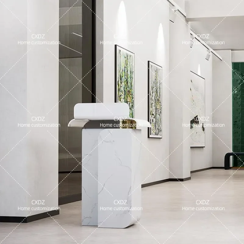 Reception desk, simple modern restaurant, reception desk, welcome desk, stainless steel checkout page counter