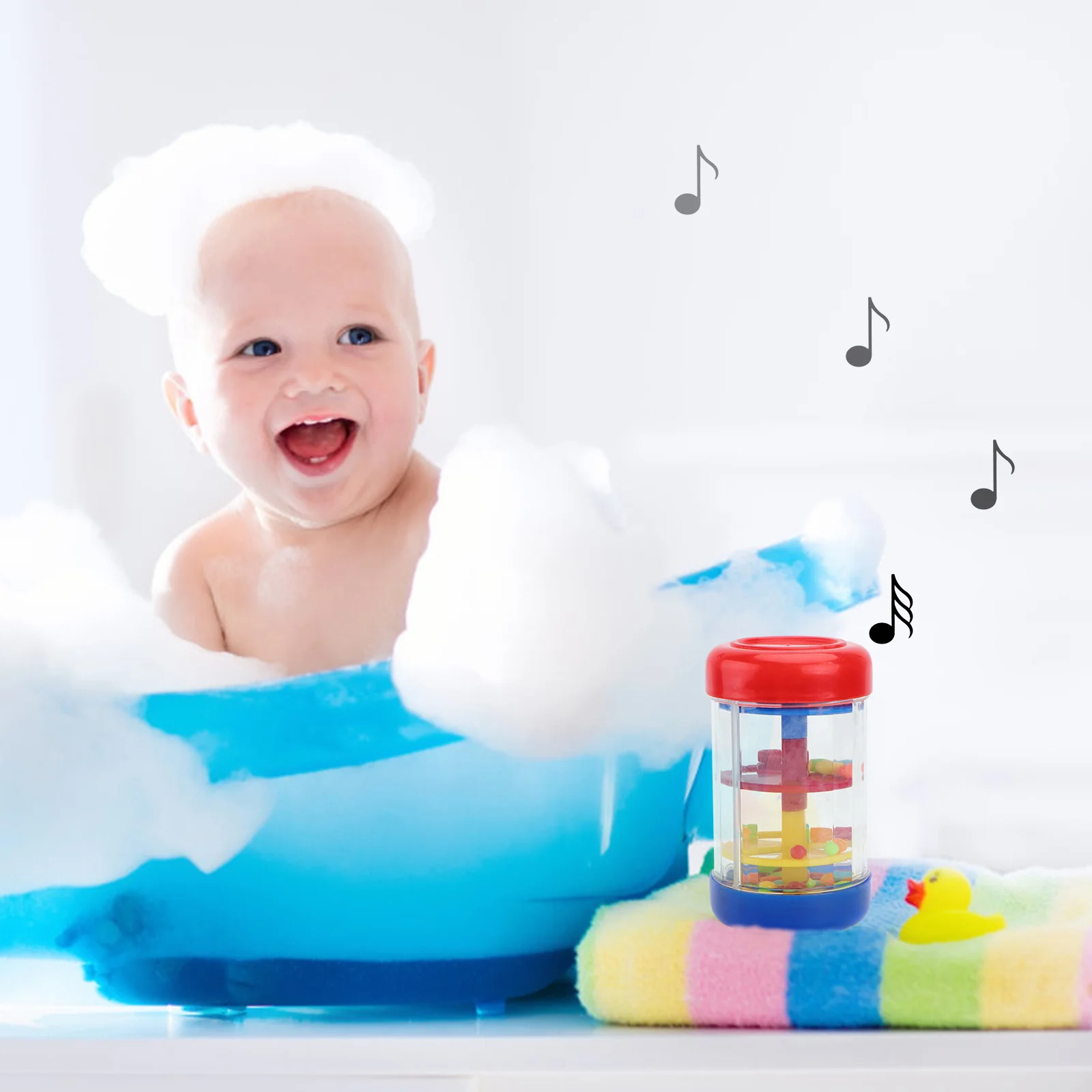 1 set 1 set Baby Shaker Baby Handbel Muzikaal Speeltje Vroeg Educatief Cadeau Regendruppels Buis Rammelaar Muzikale Verlichting