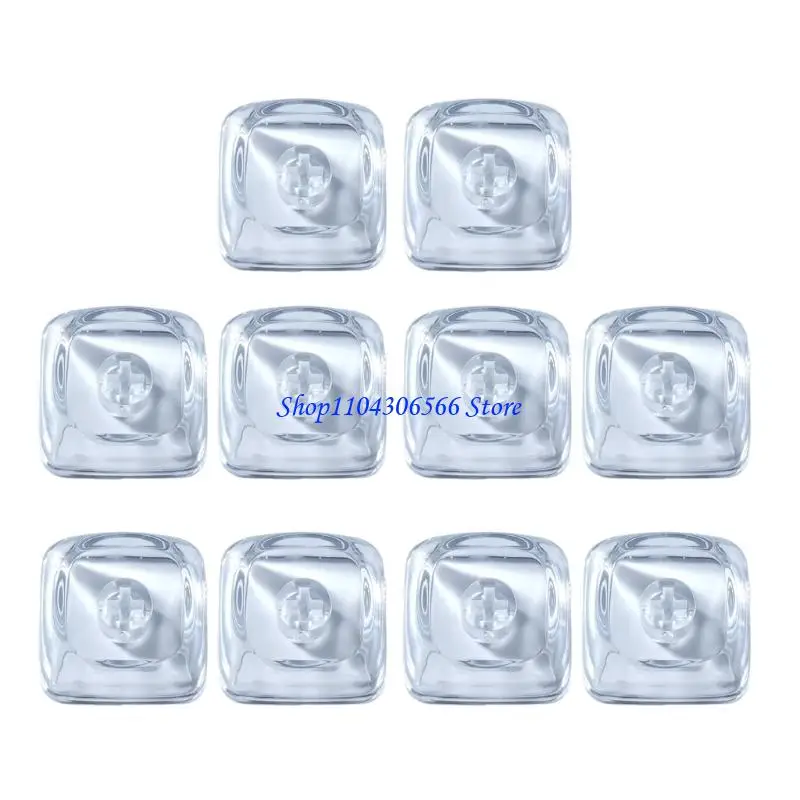 02DD 10Pieces Desk Styling Keycap Set for Mechanical Keyboard, Blank Clear Accent Keycaps with Stem Mount