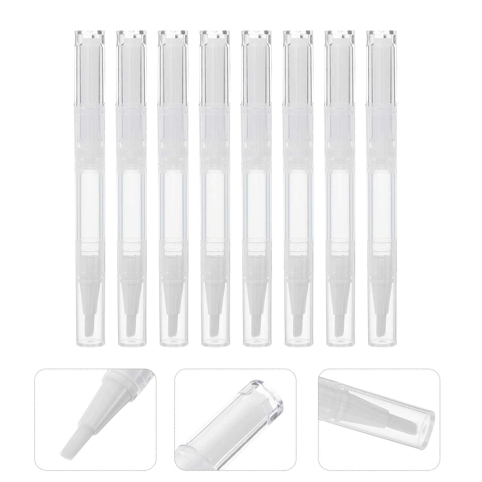 21 Pcs Sheer Nail Polish Empty Oil Pen Liquid Tube Manicure Accessories Transparent Pens Bulk