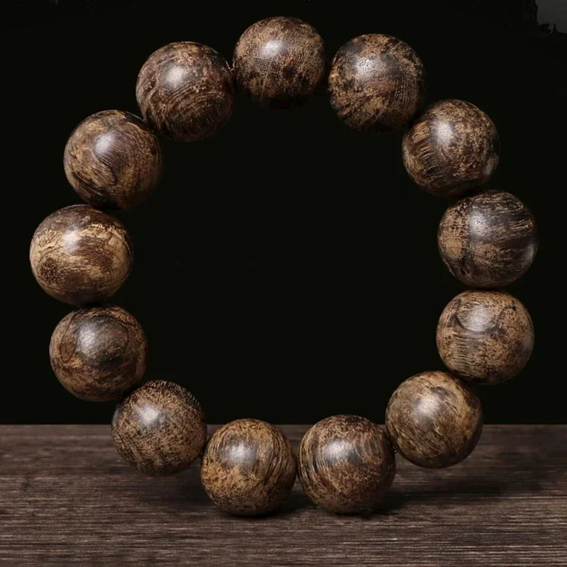 Premium Tarakan Agarwood Bracelet Genuine Submerged Type Pure Natural Eaglewood High-Grade Buddhist Buddha Prayer Beads