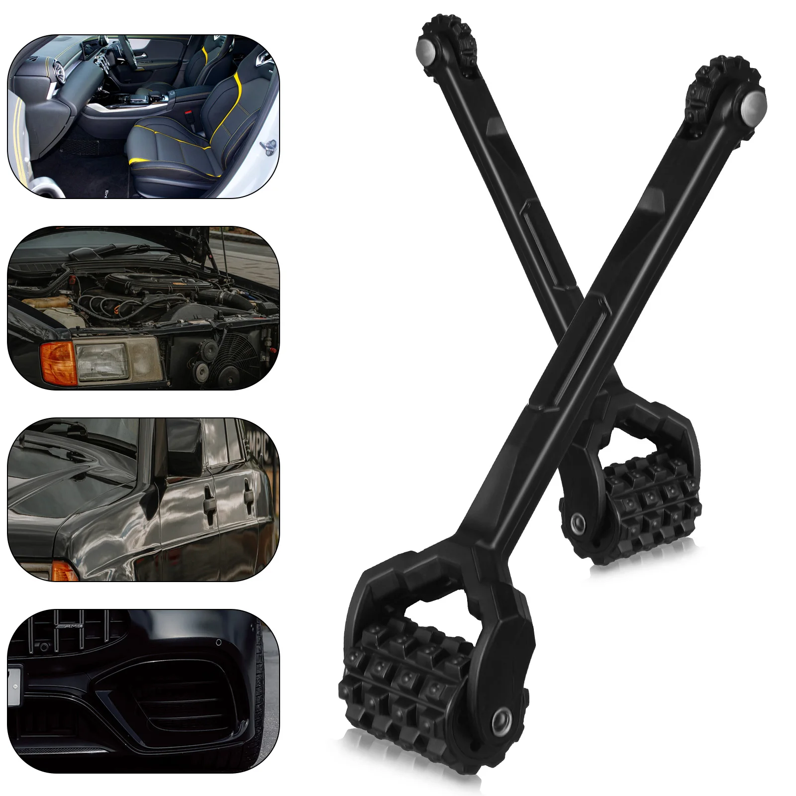 

Black Double Headed Sound Deadening Roller Car Wheel Noise Reduction Insulation Material Metal Sand Mud Protection Repair Tools