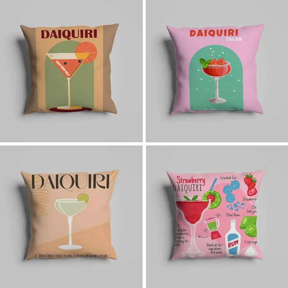 

Daiquiri Cocktail Pillow Case Pillowcase For Car Pillows 60x60 Cushions Luxury Double Sided Cover Home And Decoration Sofa 30x3