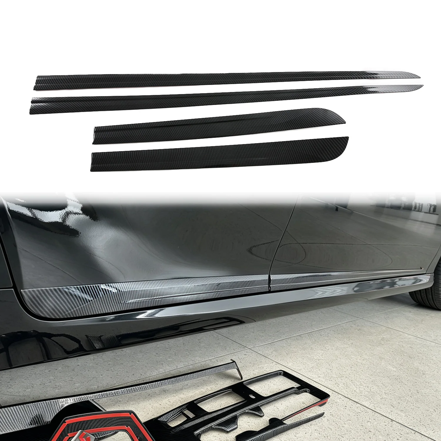 For Toyota Camry 2024 2025 2026 Car Accessories ABS Plastic Door Body Lower Bottom Moulding Sill Cover Trim