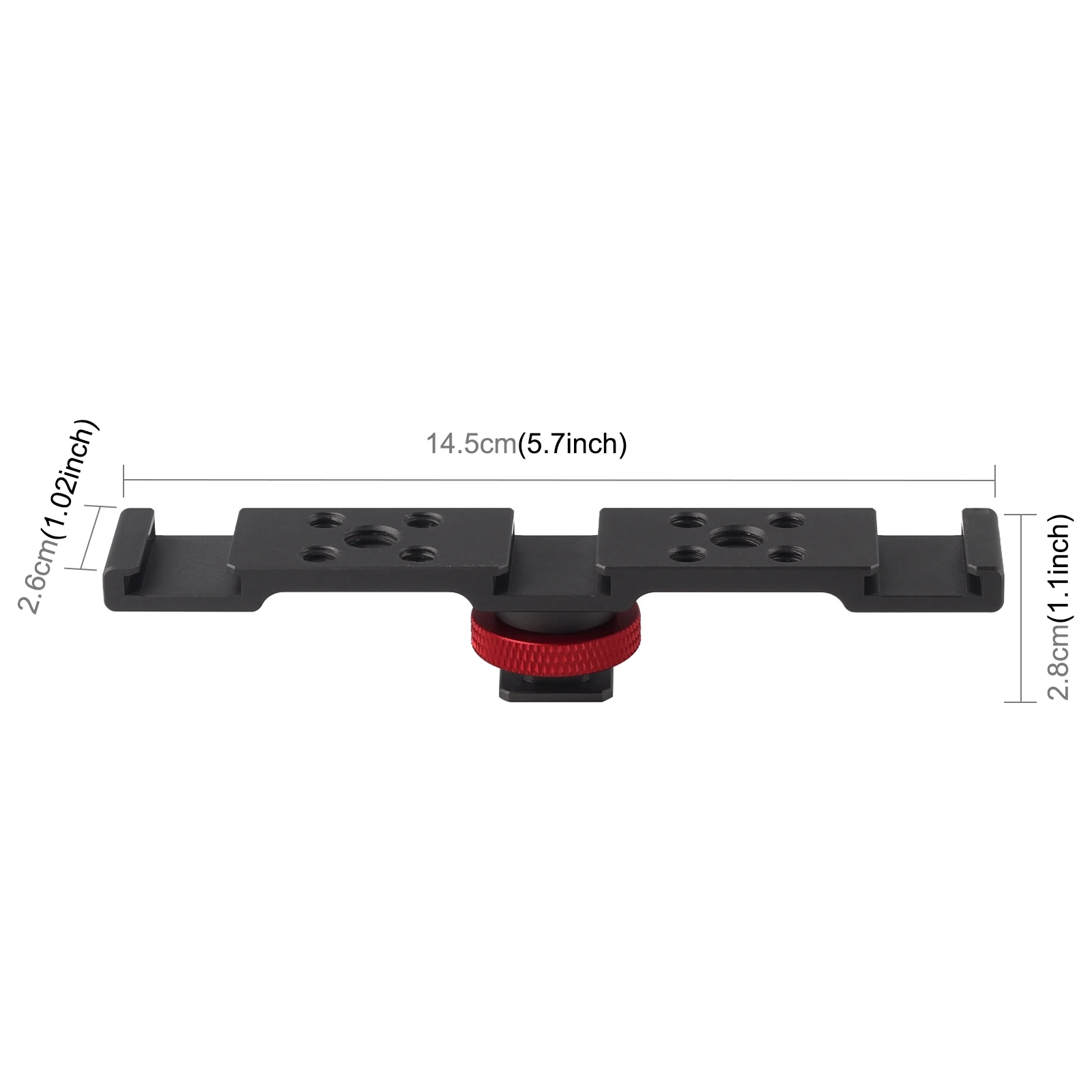 PULUZ Three-head Cold Shoe Bracket Mount With 1/4 inch Thread