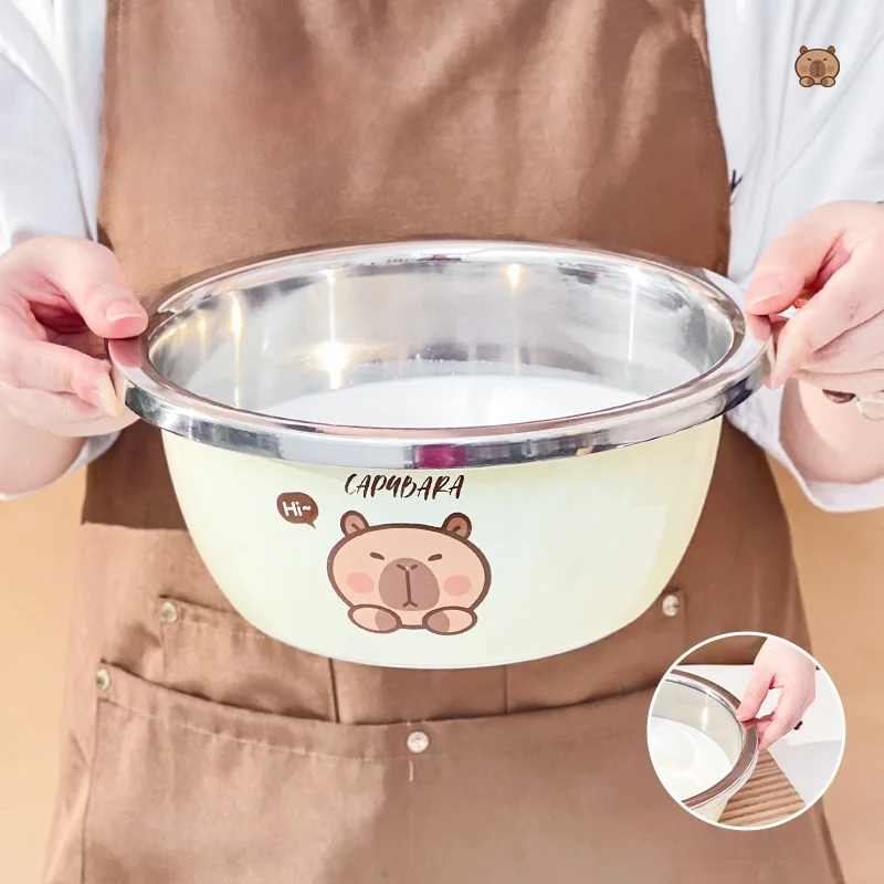 

Thiened 304 Stainl Steel Oil Basin with Lid for Kitchen Home Use Pork Fat Basin Commercial Seasoning Basin Set