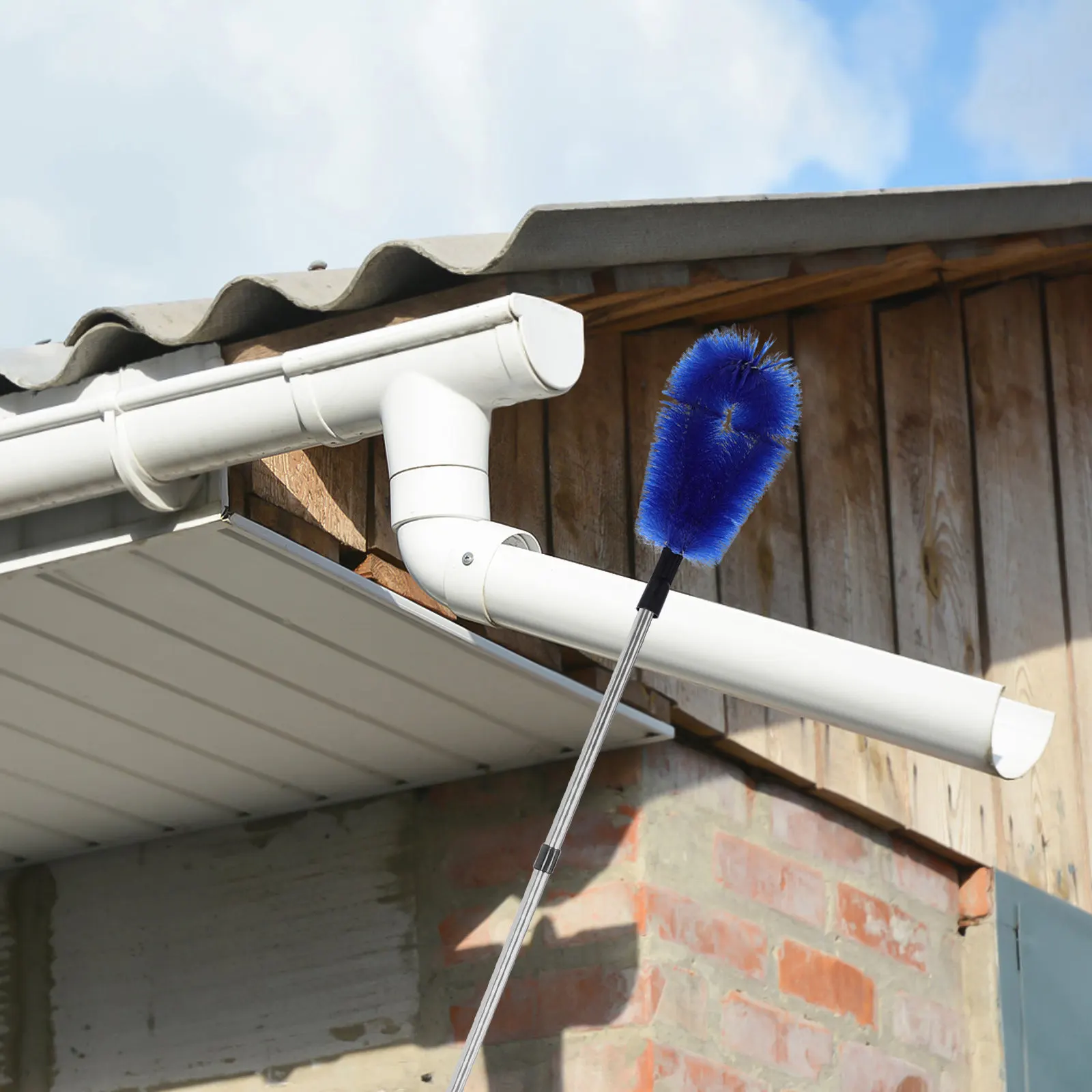 Gutter Cleaning Brush Head 2Pcs for Roof Gutter Dust Removal – Durable Multi-Functional Cleaning Tool for Home & Commercial Use