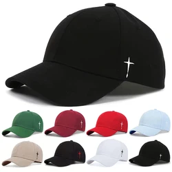 Unisex Side Cross Embroidery Baseball Caps Spring and Autumn Outdoor Adjustable Casual Hats Sunscreen Hat