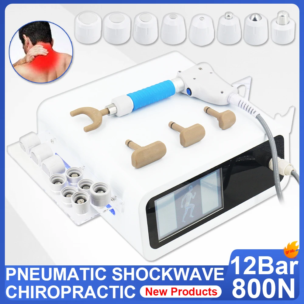 Pneumatic Shock Wave Therapy Machine 12Bar 2 IN 1 For ED Treatment Pain Relief Muscle Massage Relaxation Professional Shock Wave