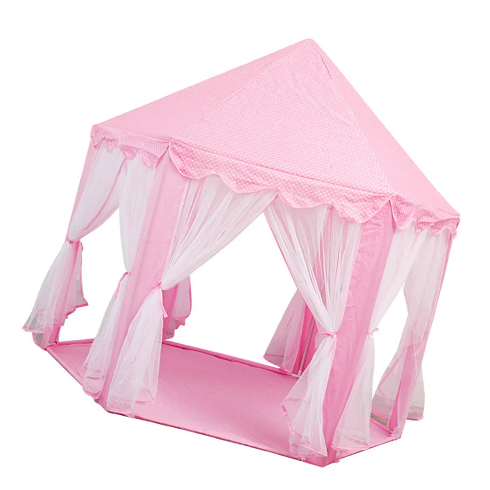 Children's Indoor Tent Fashionable Playing House Kid Toy Princess Pink Hose Bracket Comfortable Touch and Outdoor