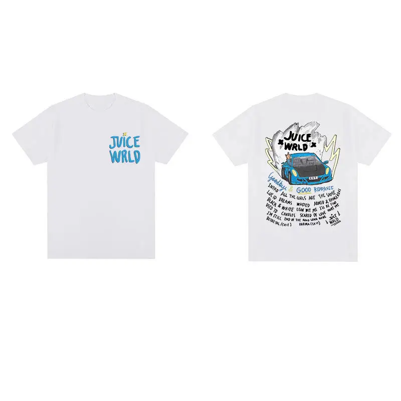 

Summer Cotton Sweatabsorber Short Sleeve T-shirt Hip Hop Sports Car Letter Hip Hop Rap Tee T-shirt for Men and Women